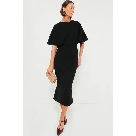 Tuckernuck Dresses & Skirts - Tuckernuck Black Midi Dress with Cape Sleeves